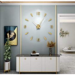 Большие настенные часы Арабские/полосы 2018 Gold /  Великий настінний годинник Арабські / смуги 2018 Gold